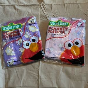 Two NWTs Vintage Sesame Street blanket footed sleepers Sz 3T